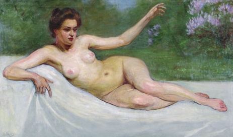 Jakub Weinles Femme nue allongee